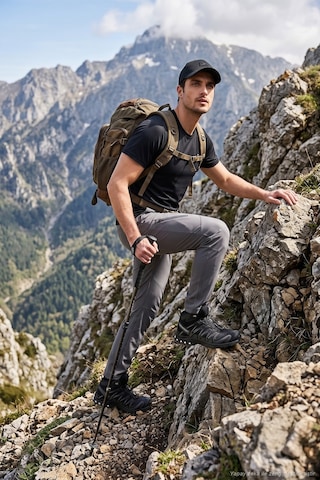 Buratti Normal Kalıp Lastikli Bel Düz Paça Trekking Pantolon Erkek Pantolon 693159 Füme