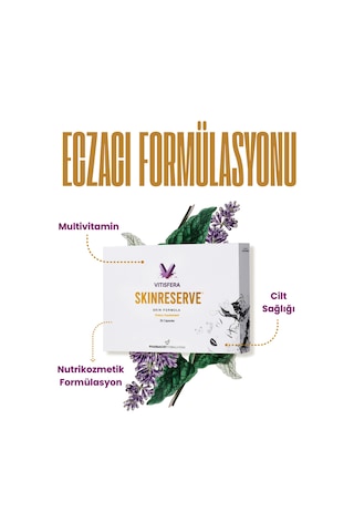 Vitisfera Skinreserve Cüce Palmiye Eki Multivitamin ve Multimineral İçeren Takviye Edici Gıda 30 Kapsül