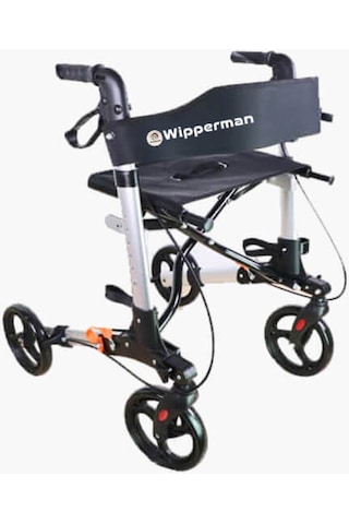 Alüminyum Tekerlekli Lüks Rolatör Frenli Oturaklı Yürüteç Katlanabilir