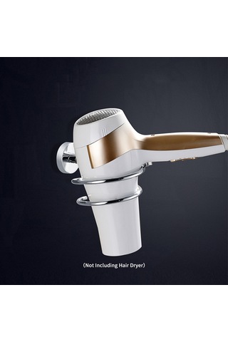 Moveevo Saç Kurutma Makinesi Tutucu Duvara Monte Saç Kurutma Makinesi Askı Rafı Cilalı Krom Paslanmaz Çelik Saç Kurutma