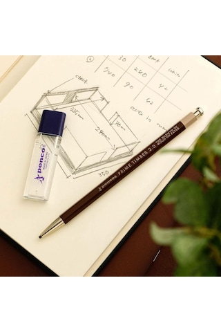 Penco Prime Timber 2.0 Mm Pencil & Sharpener Set Mekanik Uçlu Kalem Ve Kalemtraş Seti Kahverengi