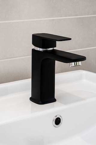Rudi Armatür Siyah Renk Şelale Lavabo Bataryası Siyah