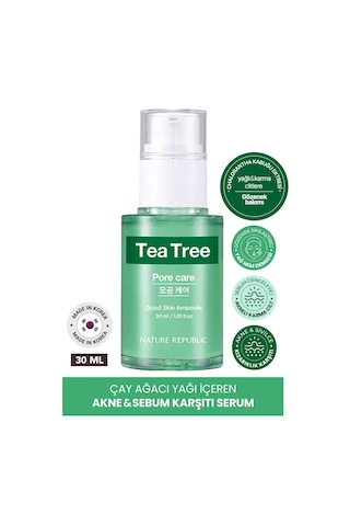 Nature Republic Akneli ve Gözenekli Ciltler İçin Serum Nature Republic Good Skin Tea Tree Ampoule
