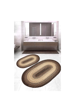 Eliana Home Dijital Baskı 2'li Banyo Paspas Takımı Lna5-3180 100x60 Ve 60x50 Cm Gri