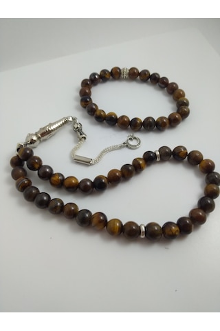 Kaplangözü Taşı Tespih ve Bileklik Takım/ Doğaltaş Tespih-Bilekli N11.5985