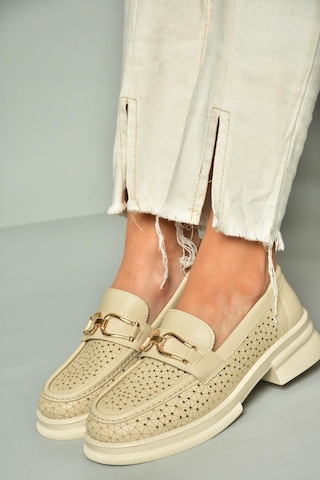 Fox Shoes U704126509 Bej Loafer Makosen Kadın Ayakkabı Bej