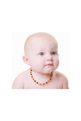 Kehribar Bebek Diş Kolyesi 229 Kırmızı