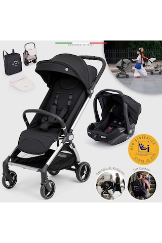 Elele Pilota Premium Kabin Tipi Travel Sistem Bebek Arabası Siyah