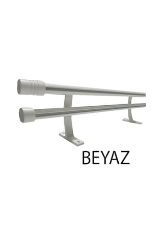 Perdemix 20 Mm Kornişli Dekoratif Alüminyum Çift Raylı Rustik  Perde Askısı
