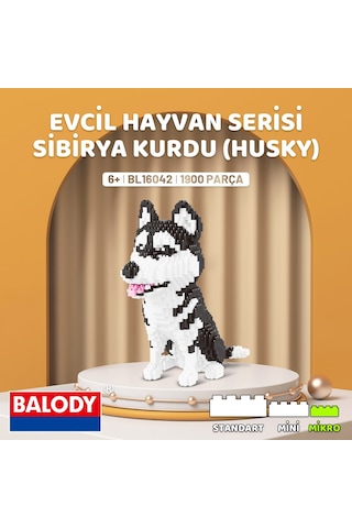 Balody Evcil Hayvan Serisi Sibirya Kurdu Bl16042 Mikro Blok Yapı Oyuncakları Seti