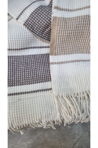 Livoras Home Dinarsu Cozy Life Pamuklu Tv Battaniyesi 130 X 170cm Vera Camel Vera Bej
