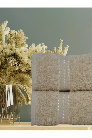 Goldroom Can 2 Parça Pamuklu Banyo Seti Kahve