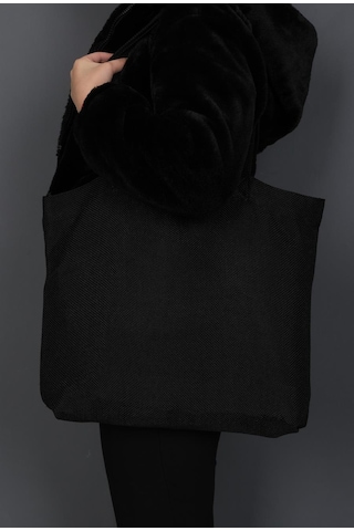 Hasır Dokulu Körüklü Kadın Kol Ve Omuz Çantası Siyah-1413