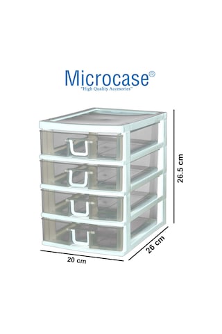 4 Gözlü Plastik Takı Bileklik Organizer Çekmece Beyaz - AL3186