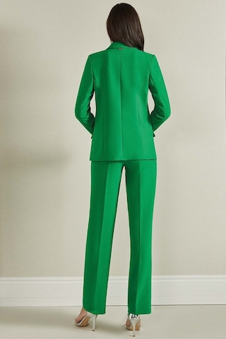 Erkek Yaka Yeşil Dokuma Blazer Yeşil