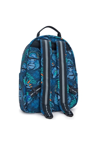 Kıplıng Seoul S Küçük Boy Sırt Çantası Mavi Blue Monkey Fun