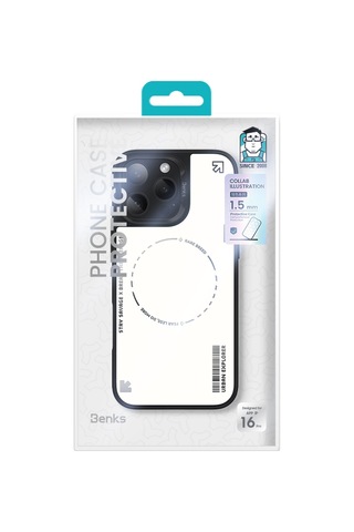 Apple iPhone 16 Pro Uyumlu Kılıf Magsafe Şarj Özellikli Benks Dynamic Basis Kapak Beyaz
