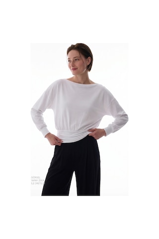 Penti Kırık Beyaz Boat Yaka Waist Detail Modal Üst
