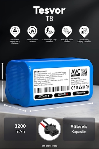Tesvor T8 3200mah Robot Süpürge Bataryası D.k