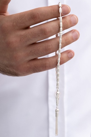 Gümüş Tespih Çizgili Büyükboy 22gr