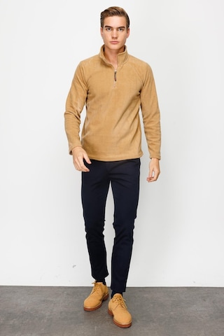 İgs Erkek Camel Standart Yarım Fermuar Polar Camel