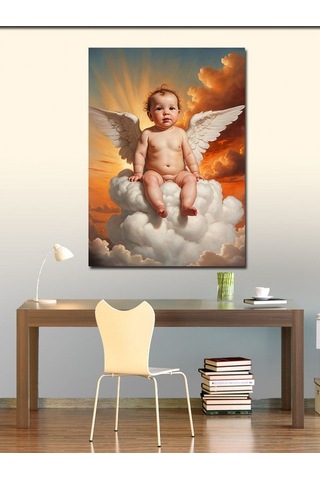 Kanvas Tablo Melek Kanatlı Çocuk 50cmx70cm