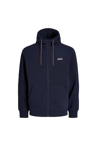 Jack & Jones Erkek Gögüs Baskili Regular Fit Kapüsonlu Yaka Sweatshirt - Kyle - 12298468 Lacivert