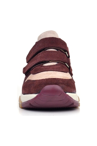 Rakerplus Hakiki Deri Pudra Bordo Çocuk Sneakers Spor Ayakkabı Bordo