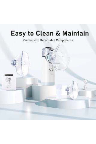 Elmpaly Kahverengi Kompakt Taşınabilir Mesh Nebulizatör Otomatik Temizleme Ev Ofis Outdoor.