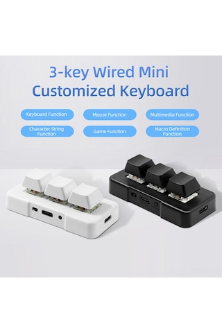 Maiyame Mekanik Mavi Switchli Type-c Bağlantılı Mini Klavye - Mk321u Siyah/beyaz Seçenekli