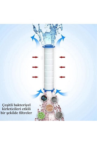 Filtreli Duş Başlığı, 5 Kademeli Su Akışlı, Yüksek Basınçlı, Kireç Önleyici, Beyaz-krom, El Duşu 5 Kademeli Filtreli Duş Başlığı