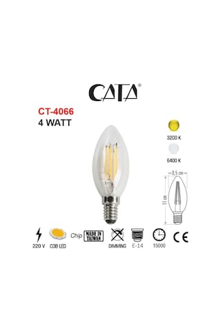 Cata Ct-4066 10 Adet Günışığı Rustik Led Buji Ampul 4w