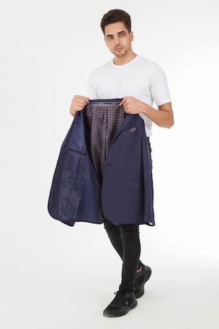 Sposo G-210 Dar Kalıp Desenli Lacivert Erkek Blazer Ceket Lacivert