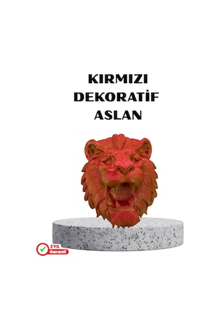 Özel Tasarım 3d Aslan Figürü Duvar Süsü Dekoratif Heykel 20x21 Cm