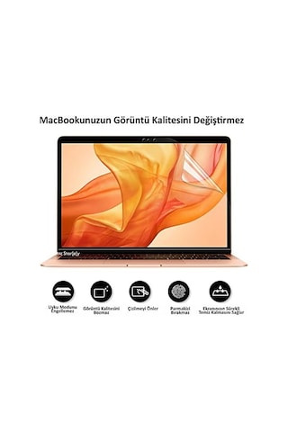 Macbook Pro 16.2 İnç M2 M3 M4 Uyumlu Parlak Anti Scratch Ekran Koruyucu Retina Net Görüntü Cam Hissi Göz Konforu Touch Id Şeffaf