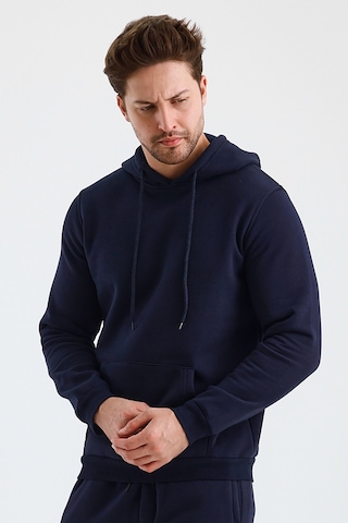 Monox Erkek Kapşonlu 3 İplik Sweatshirt Lacivert