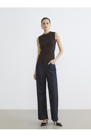 Lcw Modest Kahverengi Dik Yaka Fitilli Kadın Body