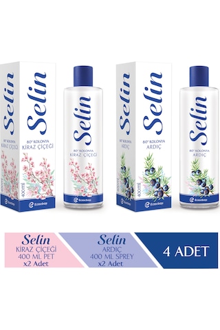 Selin Ardıç & Kiraz Çiçeği 4'lü ParfüMLü Kolonya Seti (1600 ML)