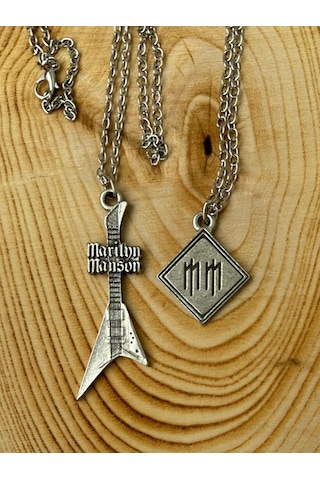 Paytak Moda Marilyn Manson Bff 2li Rock Metal Grup Zincir Kolye Pytkznkly0153