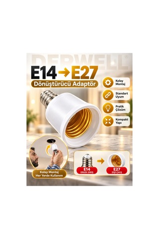 6 Adet E14'ten E27'ye Ampul Duy Dönüştürücü Adaptör - Küçük Duyuyu Büyük Duya Çevirici Aparat, Ev Ve Ofis İçi Pratik Aydınlatma Çözümü, Sağlam Ve Dayanıklı Gövde Yapısı