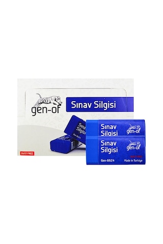 Gen-of No:24 Dust Free Orta Boy Sınav Silgisi Mavi Gen-6624 10 Adet