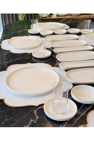 30 Parça Porselen Kahvaltı Takımı Bianca -5717 Beyaz
