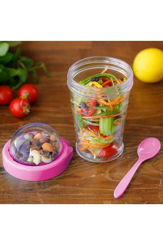 Take'N Go Kapaklı Kaşıklı Pratik Taşınabilir Meyveli Yoğurt Kabı N1138417