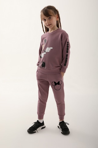 Minnie Mouse Dark Line Koyu Leylak Kız Çocuk Eşofman Takımı Mor