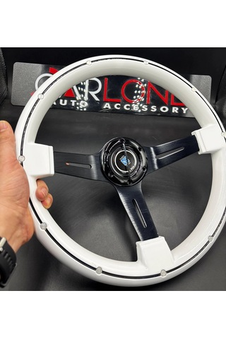 Nardi Model Beyaz Renk Spor Direksiyon Ortası Siyah Çizgili Model Karma