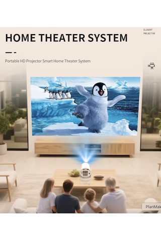 Hy300 Pro Max 4k Destekli Android 11 Wifi6 Zoom Bt Hoparlörlü Taşınabilir Akıllı Projektör