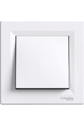 Schneider EPH0100121 Asfora Çerçeveli Beyaz Anahtar