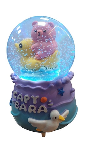 Capy Bara Jumbo En Büyük Boy Kar Küresi Püskürtme Motorlu Müzikli Işıklı Yılbaşı Hediyesi -