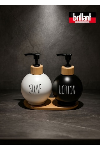 Brillant Sıvı Sabunluk Br-6538 Wayback 500ml Bambu Standlı 2li X12 Renkli