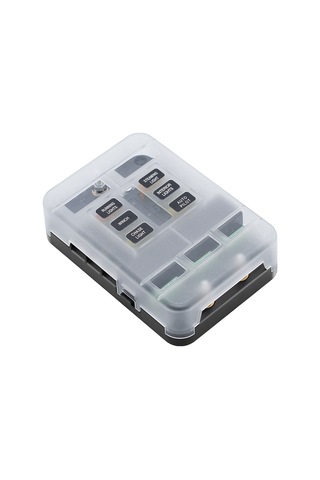 6 Yollu Sigorta Bloğu 6 Devre Sigorta Kutusu Tutucu Siyah